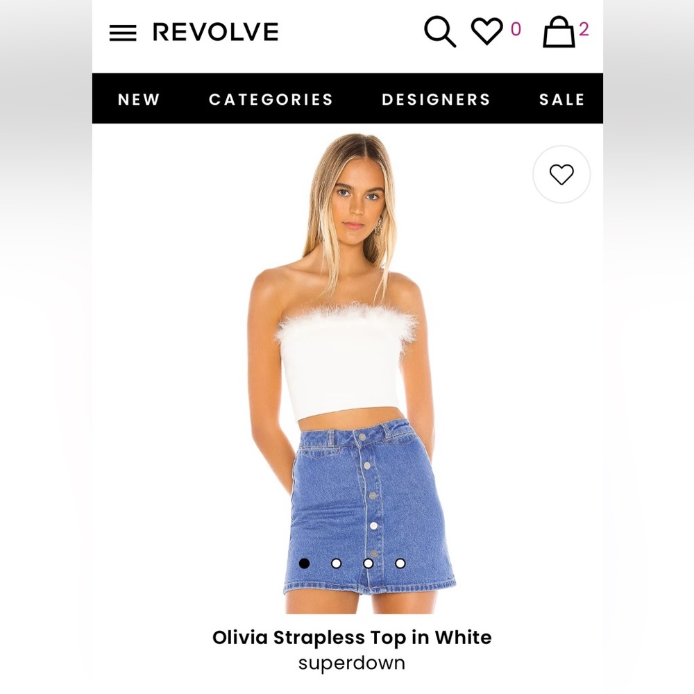 Revolve superdown Olivia Strapless Top in White